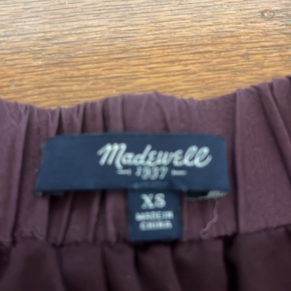 Madewell Skirt Womens XS Purple Hi Lo Silk Blend Pockets Pull On - Picture 9 of 11